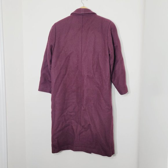 Balimel Vintage Plum Double Breasted Coquette Jacket Wool Blend Lined Elegance - Picture 11 of 15